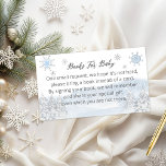Santa Baby Christmas Baby Dusche Begleitkarte<br><div class="desc">Schöne Kalligraphie mit Schneeflocken,  winterbezogene Babydusche. Einfach mit Ihren Daten personalisiert. Karo der Auflistung,  um passende Elemente als Gehäusekarten zu finden.</div>
