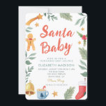 Santa Baby Christmas Baby Dusche Einladung<br><div class="desc">Weihnachtsdusche von Santa Baby Einladung</div>