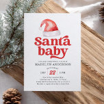 Santa Baby Christmas Baby Dusche Einladung<br><div class="desc">Laden Sie Freunde und Familie ein,  ein kleines zu feiern,  auf dem Weg mit dieser Babydusche zum Thema "Santa Baby".</div>