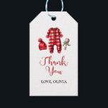 Santa Baby Christmas Baby Dusche Geschenkanhänger<br><div class="desc">Weihnachtsdusche zum Thema Weihnachten mit Baby-Kleidung und schwarzem Büffel kariert.</div>