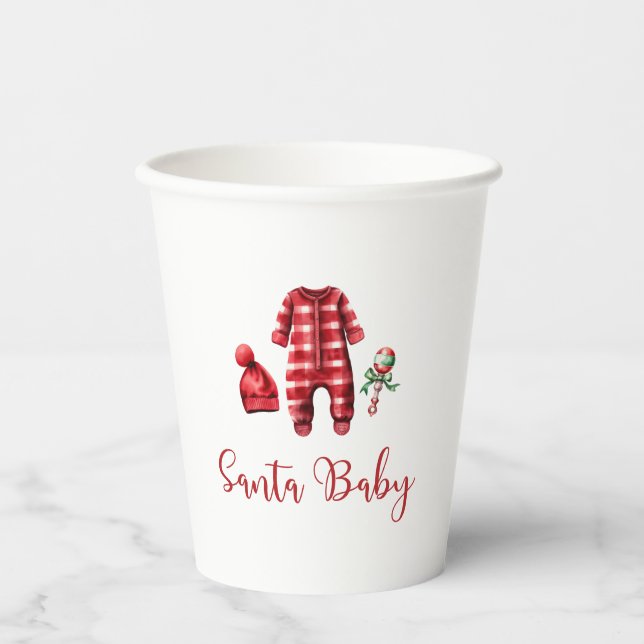 Santa Baby Christmas Baby Dusche Pappbecher (Vorderseite)