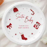 Santa Baby Christmas Baby Dusche Pappteller<br><div class="desc">Weihnachtsduschmaschine Santa Baby Teller</div>