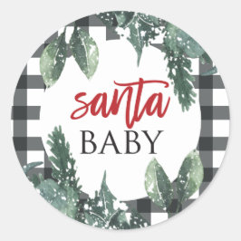 Santa Baby Christmas Baby Dusche Runder Aufkleber