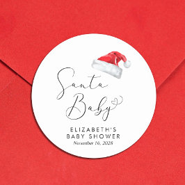 Santa Baby Christmas Baby Dusche Runder Aufkleber