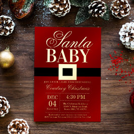 Santa Baby | Christmas Baby Shooter Real Gold Folieneinladung