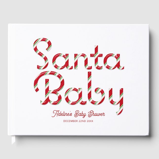 Santa Baby Christmas Baby Shooting Guest Book Gästebuch (Vorderseite)