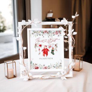 Santa Baby Christmas Baby Shooting Guest Book Poster