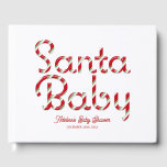 Santa Baby Christmas Baby Showbook Gästebuch<br><div class="desc">Modernes Red Candy Cane Typografie Santa Baby Christmas Baby Showbook</div>