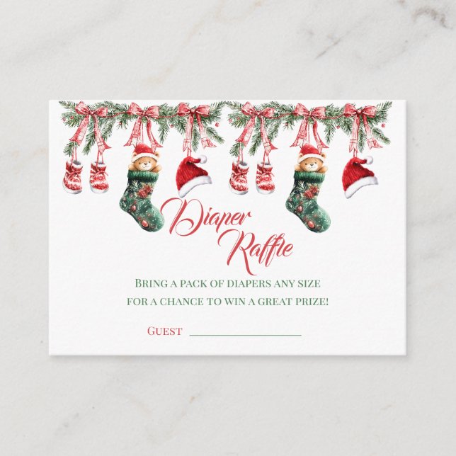 Santa Baby Christmas Baby Shower Begleitkarte (Vorderseite)