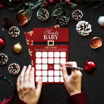 Santa Baby | Christmas Baby Shower Bingo<br><div class="desc">Diese Bingokarten sind perfekt für jeden, der dieses Weihnachtsfest ein Baby duscht. Fügen Sie einfach diese Bingokarten hinzu, wenn Sie Ihre passenden Babydusche-Einladungen schicken, können Ihre Gäste dann jedes Quadrat mit jedem Geschenk ausfüllen, das sie für das Baby an der Dusche halten, fünf in irgendeine Richtung gewinnt einen Preis! Matching-Elemente...</div>