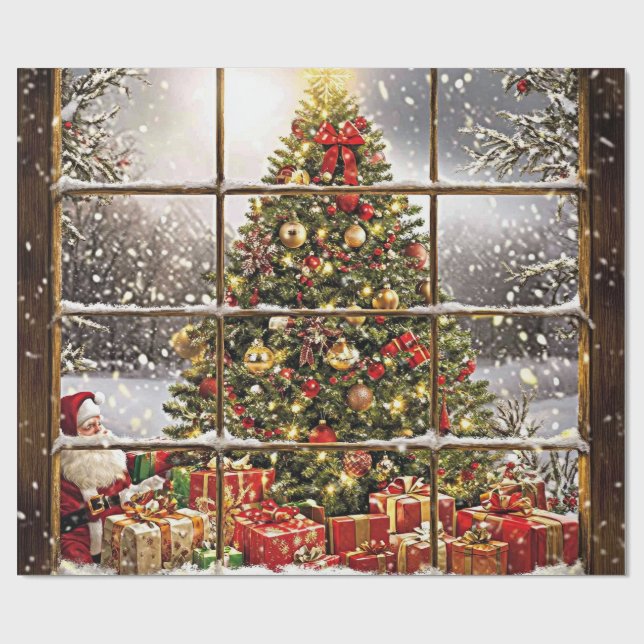 Santa Baby Christmas Baby Shower Geschenkpapier (Flach)