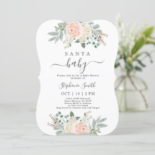Santa Baby Christmas Baby Shower Girl Einladung