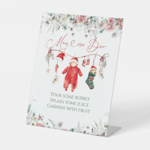 Santa Baby Christmas Baby Shower Mama-osa Bar Sockelschild