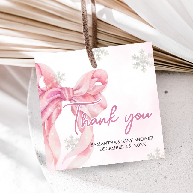 Santa Baby Christmas Baby Showplatz Geschenkanhänger (Pink Coquette Winter Baby Shower Favor Tags)