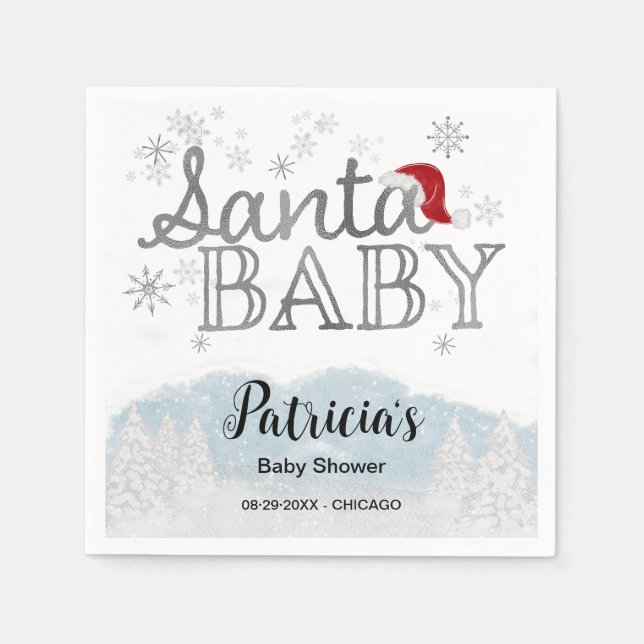 Santa Baby Christmas Boy Baby Dusche Serviette (Vorderseite)