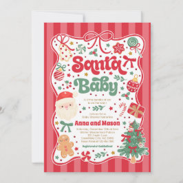 Santa Baby Christmas Coquette Bow Baby Shower Einladung