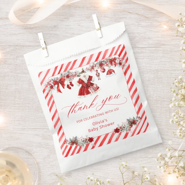 Santa Baby Christmas Girl Baby Dusche Vielen Dank Geschenktütchen (Ausgeschnitten)