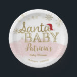 Santa Baby Christmas Girl Baby Shooting Paper Tell Pappteller<br><div class="desc">Schöne Kalligraphie mit Schneeflocken, winterbezogene Babydusche. Einfach mit Ihren Daten personalisiert. Karo der Auflistung, um passende Elemente als Gehäusekarten zu finden.</div>