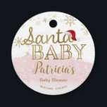 Santa Baby Christmas Girl Babydusche Geschenkanhänger<br><div class="desc">Schöne Kalligraphie mit Schneeflocken,  winterbezogene Babydusche. Einfach mit Ihren Daten personalisieren. Karo der Auflistung,  um passende Elemente als Gehäusekarten zu finden.</div>