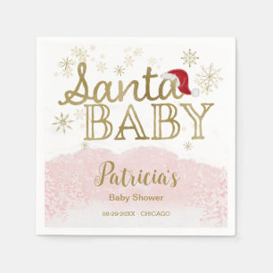 Santa Baby Christmas Girl Babydusche Napkins Serviette
