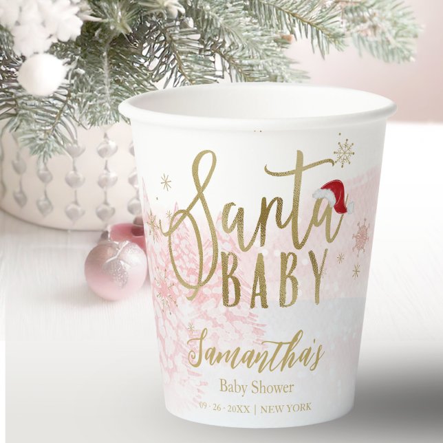 Santa Baby Christmas Girl Babydusche Pappbecher (Von Creator hochgeladen)