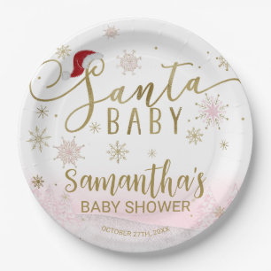 Santa Baby Christmas Girl Babydusche Pappteller
