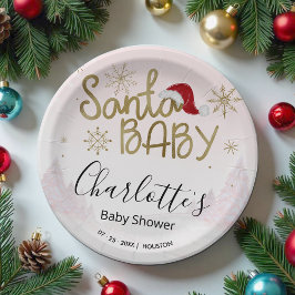 Santa Baby Christmas Girl Babydusche Pappteller