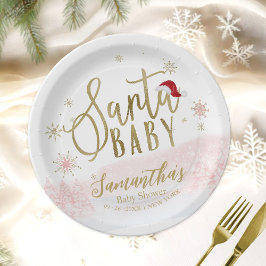 Santa Baby Christmas Girl Babydusche Pappteller