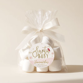 Santa Baby Christmas Girl Babydusche Runder Aufkleber