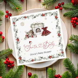 Santa Baby Christmas Girl Babydusche Serviette