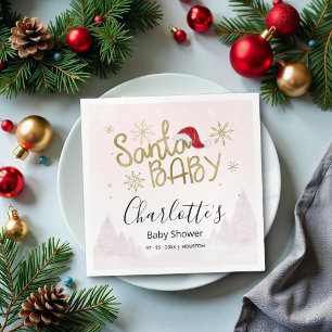 Santa Baby Christmas Girl Babydusche Serviette
