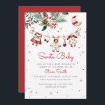 Santa Baby Christmas Girl Clothes Kinderdusche Einladung<br><div class="desc">Diese wunderschöne Aquarell Babydusche lädt mit einer Mistelgarage,  rote Rosen und Babykleidung auf einer Wäscheleine ein. Der Hintergrund ist weiß mit roten und goldenen Schneeflocken,  die überall verteilt sind. Wenn Sie diese Designs für ein passenderes Produkt wünschen,  kontaktieren Sie mich bitte.</div>