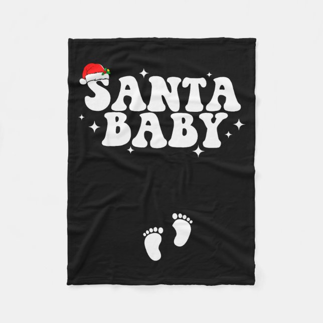 Santa Baby Christmas Pregnancy Announcement Pregna Fleecedecke (Vorderseite)