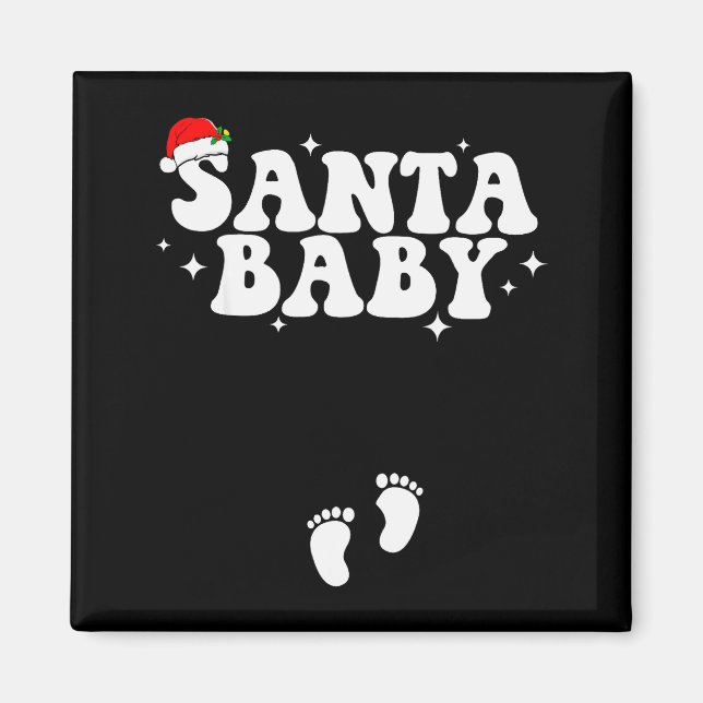 Santa Baby Christmas Pregnancy Announcement Pregna Magnet (Vorne)