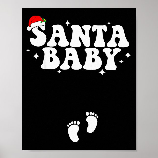 Santa Baby Christmas Pregnancy Announcement Pregna Poster (Vorne)