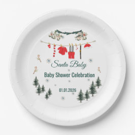 Santa Baby Christmas Theme Baby Shower  Pappteller