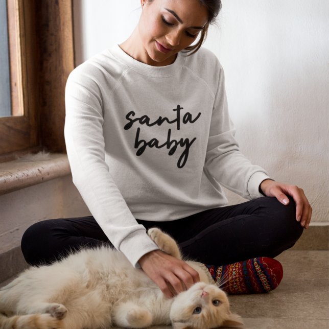 Santa Baby | Christmas Trendy Moderne Minimalistis Sweatshirt (Von Creator hochgeladen)