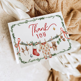 Santa Baby Clothesline Baby Shower Thank You Einladung