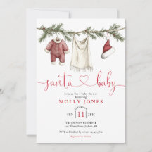 Santa Baby Clothesline Winter Baby Dusche