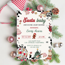 Santa Baby Disco Ball Christmas Baby Dusche Party Einladung