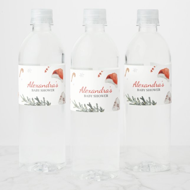 Santa Baby Dusche Wasserflaschenetikett (Flaschen)
