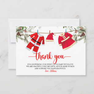 Santa Baby Dusche, Weihnachtsdusche Dankeskarte