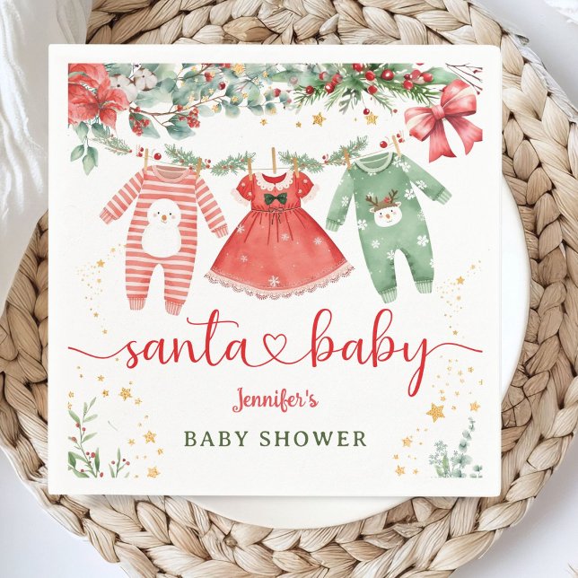 Santa Baby Dusche Weihnachtsmädchen Papier Napkin Serviette (Von Creator hochgeladen)