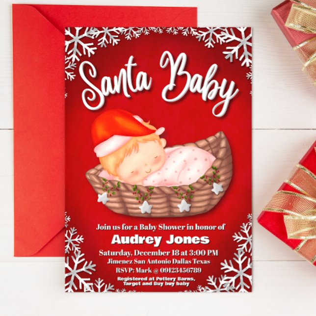 Santa Baby - Einladung einer Babydusche (Santa Baby - Baby Shower Invitation)