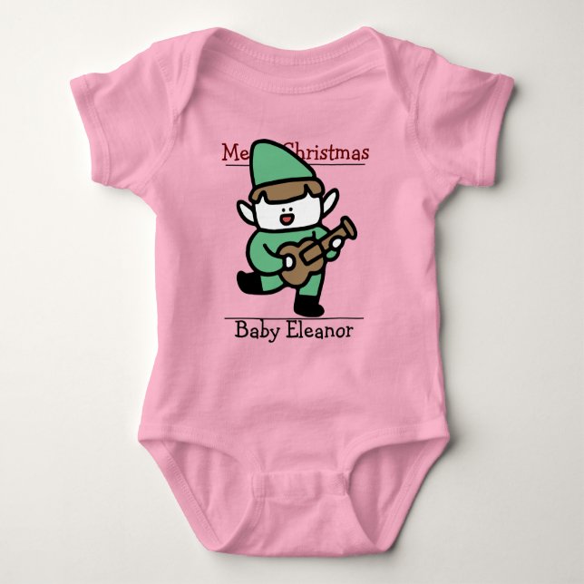 Santa, Baby, erste Weihnachten Baby Strampler (Vorderseite)