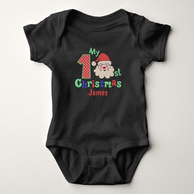 Santa Baby First Christmas Personalisiert Strampler (Vorderseite)