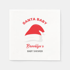 Santa Baby Gender Neutral Baby Shower Winter Hat Serviette