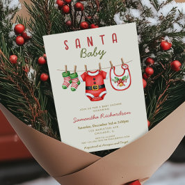 Santa Baby gender neutral Christmas baby shower Einladung