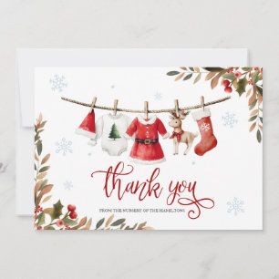 Santa Baby Girl Weihnachts-Dankeschön Einladung