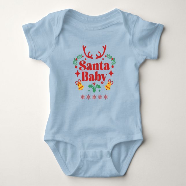 Santa Baby Holiday Fun - Junge Baby Strampler (Vorderseite)